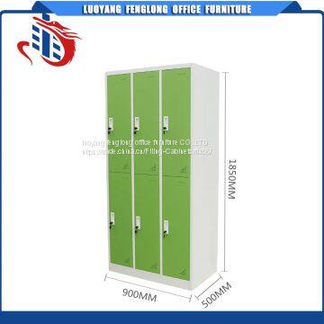 Вертикальные шестидверные стальные шкафчики для хранения с небольшими отделениями photo-2