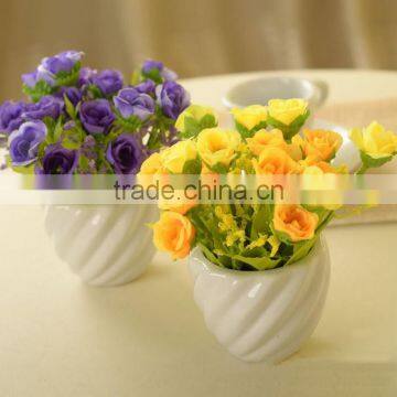 Lovely Decorative Artificial Silk Restaurant Table Vase Crystal Rose Flower photo-5