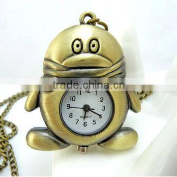 Free Shipping!!! Cartoon Penuins Pendant Pocket Watch @ Mixed Antique Bronze Mechanical Locket Watch Pocket