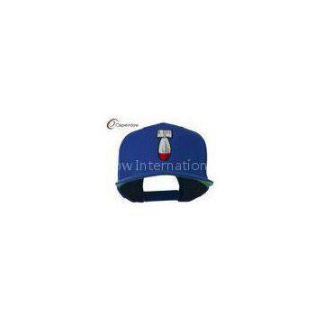 Royal Missile Flat Bill Embroidered Wool Baseball Caps with Plastic Snap Closure