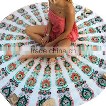 Velour Cotton Round Digital Print Custom Size Full Print Digital Design Summer Beach Blanket/Towel