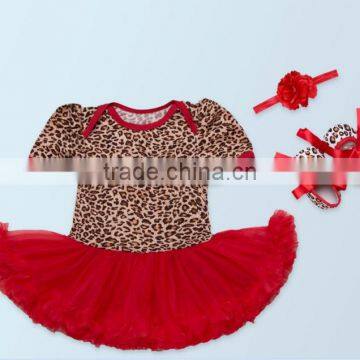 2017 3PCS Baby Sets Leopard Printing Romper, Romper+ Headband+one Pair of Shoes photo-6