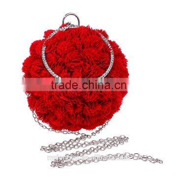 red flower 2017 fancy clutch bag /pink flower acr purse d Evening handbag Gorgeous Bridal Wedding Purse Party bag Handbag