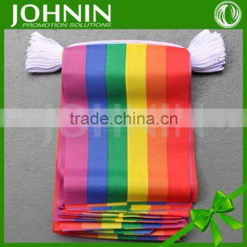 Free Design Polyester Gay Pride Custom Size Colorful Rainbow Bunting Flags photo-6