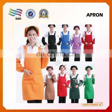 High quality polyester fabric blue silk screen printing promotional kitchen apron