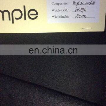 high weight black solid wool fabric