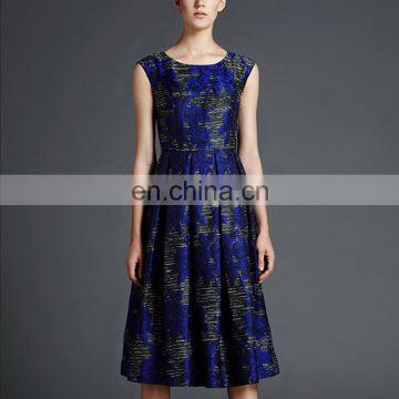 OEM Service Online Shopping New Fashion Round Neck Floral Floral Dress 2016 Elegant Women Casual Dress photo-4