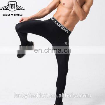 2016 BAIYIMO Sexy Mens Sport Leggings For Running Training Fitness legging Super Soft Wholesale in China