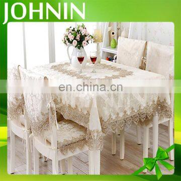 Wholesale Polyester Custom Size High Quality European Table Cloth With Beautiful Lace