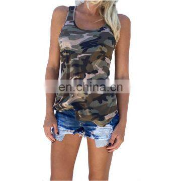 Women Tank Tops Camouflage Wild Round Neck Sleeveless Casual Vest Clothing photo-2