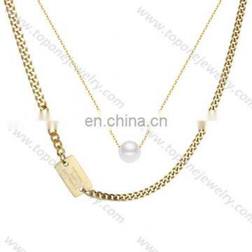 Wholesale pearl stainless steel necklace chain jewelry 2017