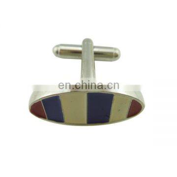 custom zinc alloy ellipse soft enamel aigner cufflink