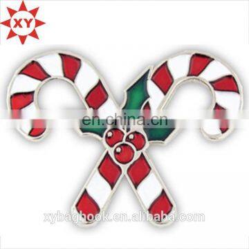2015 Bulk Crossed Candy Canes Christmas Holiday Lapel Pin Plain