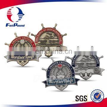 Zinc Alloy Anchor Geo Coin in Antique Finishing