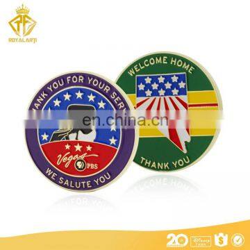 Custom Die Struck US Unique Design Colorful Enamel Coin