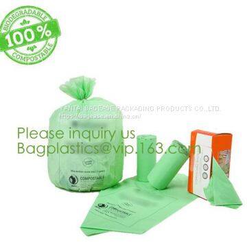 Biodegradable and Compostable Garbage Bin Liners, Kitchen Bin Liner Compostable Flat Trash Bag on Roll, Bin Liner in Rol
