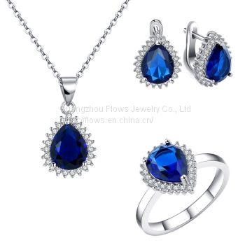 The Platinum Gold Plated 925 Sterling Silver Jewelry Set Inlay Elegant Crystal And Cubic Zircons