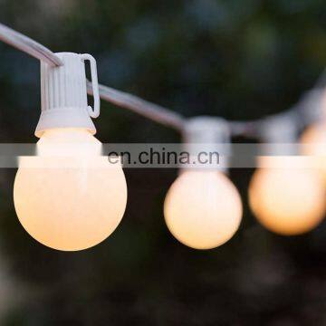 25Ft G40 Globe String Lights Incandescent Light Bulb With US Plug White Black Color photo-2