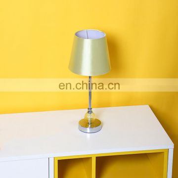 European style hotel home indoor decor bedroom modern table light with yellow silk lampshade