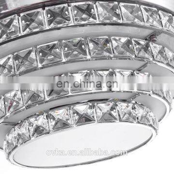 European Crystal Stealth Ceiling Fan Light Bedroom Modern Minimalist Restaurant European-style Living Room Ceiling Fan Lights photo-5