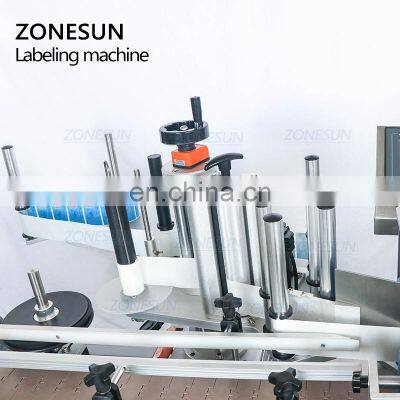 ZONESUN ZS-TB260 Vial Glass Jar Can Sticker Wine Water Bottle Automatic Round Bottle Labeling Machine For Round Bottles photo-3
