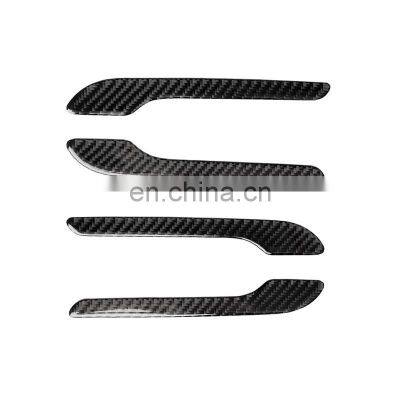 Carbon Fiber Door Handle Sticker Modification Accessories Car Decoration  for Tesla Model 3  Car Accessories  4PCS/Set