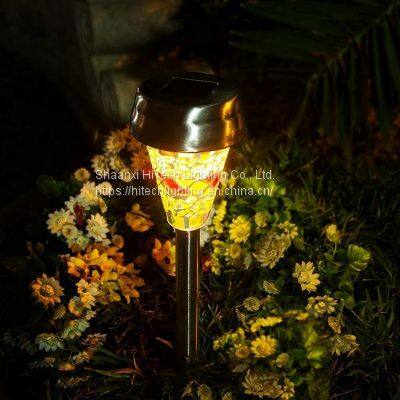 Mosaic Solar Outdoor Lawn Light Waterproof Ip55 Stainless Steel Garden Led Decoration Light for Landscape Yard Pathway photo-2
