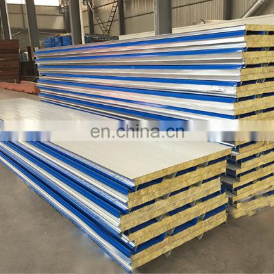 rock wool insulation 120 minutes fireproof prefabricated house roofing sandwich panel building material