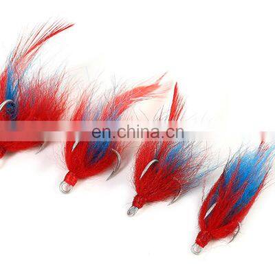 6colors treble  hooks with feather Bionic Lure Fish Hook