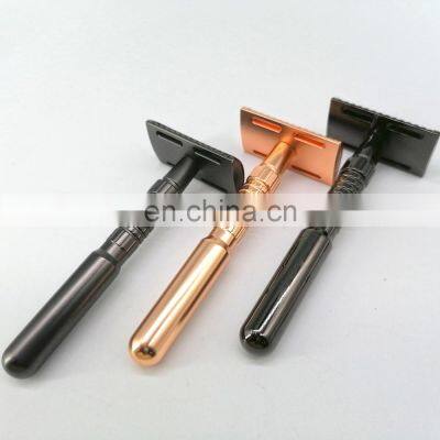Wholesale Silver Double Edge Custom Reusable Safety Metal Shave Razors photo-3