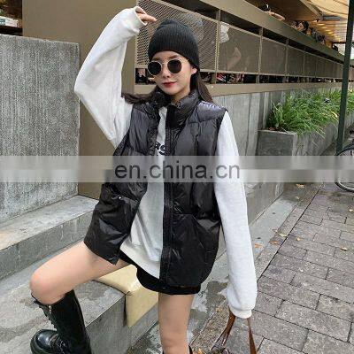 New Arrival Women Down Filled Solid Sleeveless Jacket Custom Winter Down Puffer Vest Short Casual Women's Jackets photo-3