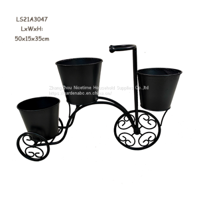Antique Indoor and Outdoor Wrought Iron Bicycle Planter photo-2
