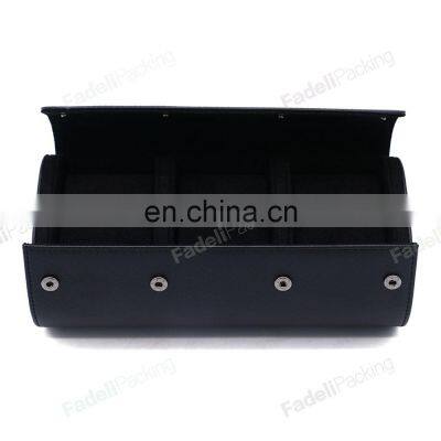 Black Leatherette Watch Case Display 3 Slots Watch Box Organizer Box Watch photo-4