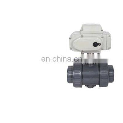 electric pvc valve dn40 dn32 1.5inch 2 way pvc true union 2 way motorized valve