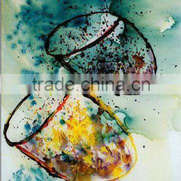 Abstract Design Hotel Project Wall Glass Painting