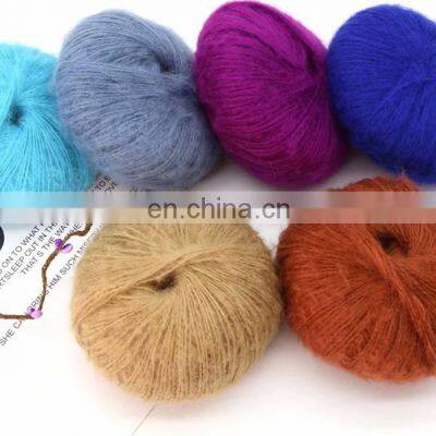 Available In Stock 25g Mohair Crochet Yarn Mohair Acrylic Blended Hand Knitting Yarn For Crochet