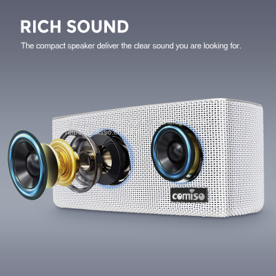 Bluetooth Speakers, 20W Loud Wood Home Audio Outdoor Portable Wireless Speaker, Subwoofer Tweeters for Super Bass Stereo photo-5