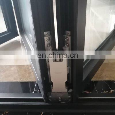 Factory Wholesale Price Aluminum Frame Glass Door Accordion Black Aluminum Bi-folding Type Folding Door With Modern Design photo-2