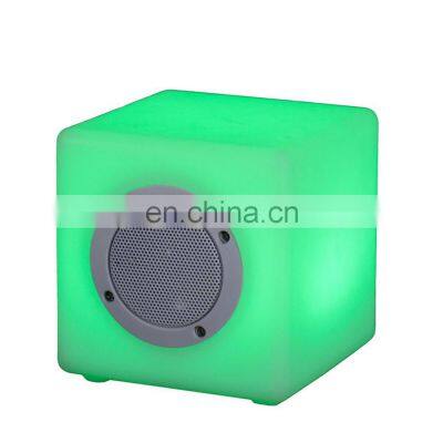 Waterproof LED Light Speaker Wireless Battery Operated rechargeable cordless Portable plastic music speaker with led lighting