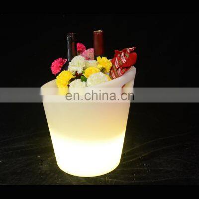 12L large rechargeable led ice bucket for champagne Portable Party Use Led Rechargeable Cooler Glowing Plastic LED ice bucket