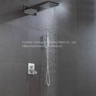 304 Stainless Steel Shower Set With Stainless Steel Shower Head Rainfall Waterfall Mixer Handheld Shower photo-2