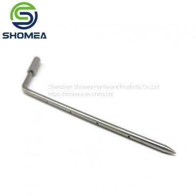 Shomea Customized small daimeter 304/316L Stainless Steel  side hole bent needle with metal base