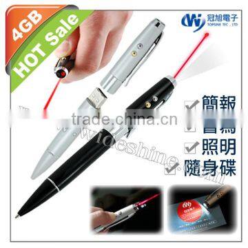 Laser pen with Multi function pen drive with electronic pen , usb ball pen drive with laser pointer