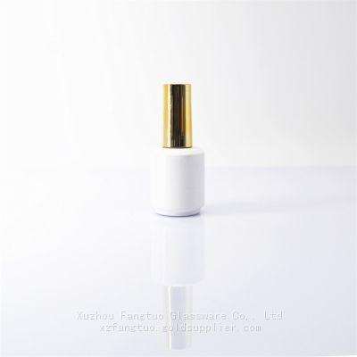 White color glass nail polish bottle round bottles cap with brush factory wholesale empty nail enamel packing bottles