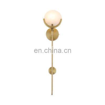 Modern Luxury Wall Lamp For Indoor Bedroom Hotel Room Brass Alabaster Sconce Wall Light photo-3