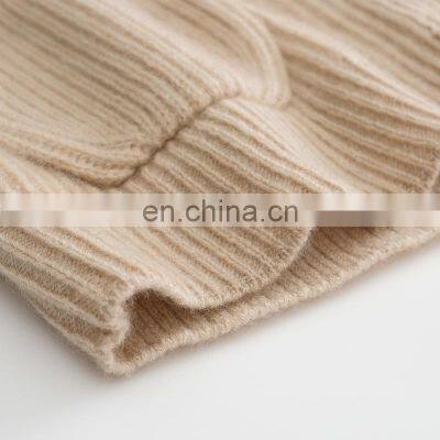 Manufacturer Casual Knitwear Thick Winter Rib Knitted V-Neck Women's Cashmere Cardigan photo-5