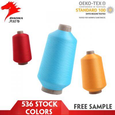 100% Recycled Polyester Yarn GRS Certificate Polyester Dty Yarn Low Breakage Yarn Polyester With 536 Stock Colors photo-4