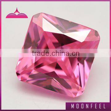 high quality pink square shaped zirconia diamond