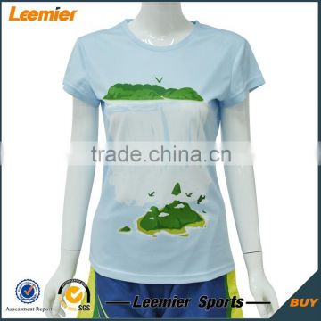 China custom polyester dry fit women wholesale blank t shirts