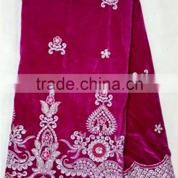 T235-2 fushia high quality 100% korea velvet george lace